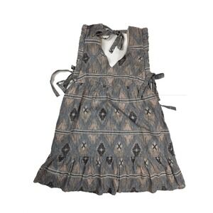 Cleo + Wolf Southwestern Print V Neck Tie Ruffled Hem Mini‎ Dress Women's Size S